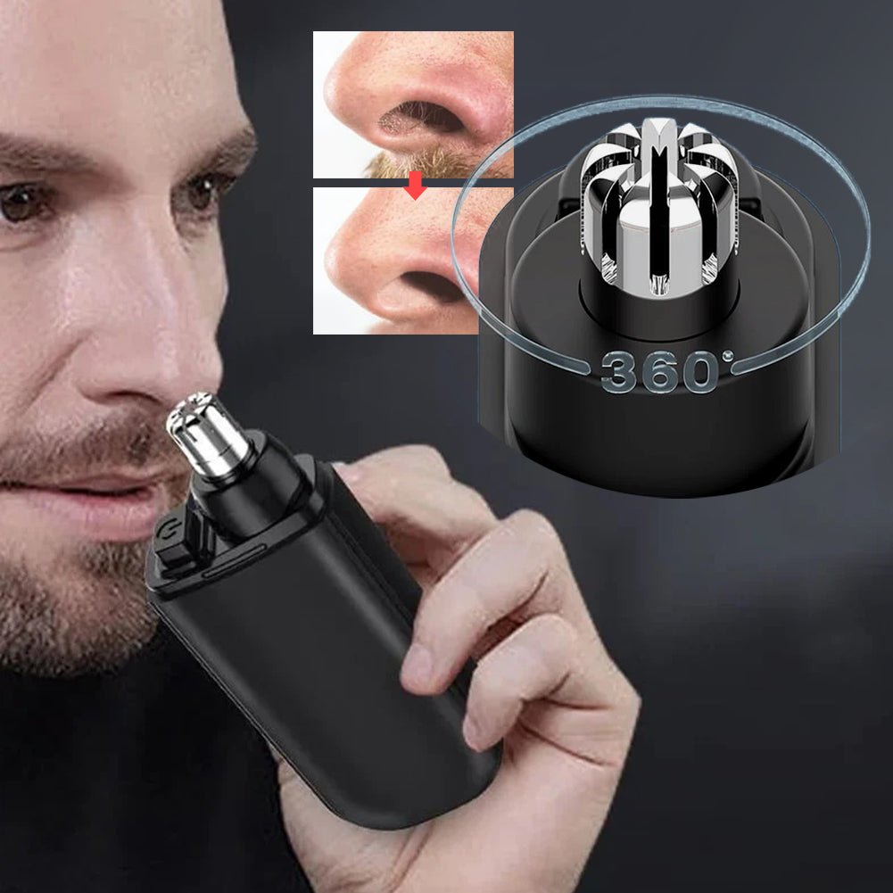 2 - in - 1 Nose & Ear Hair Trimmer – Compact, USB Rechargeable, Waterproof - O'Homely