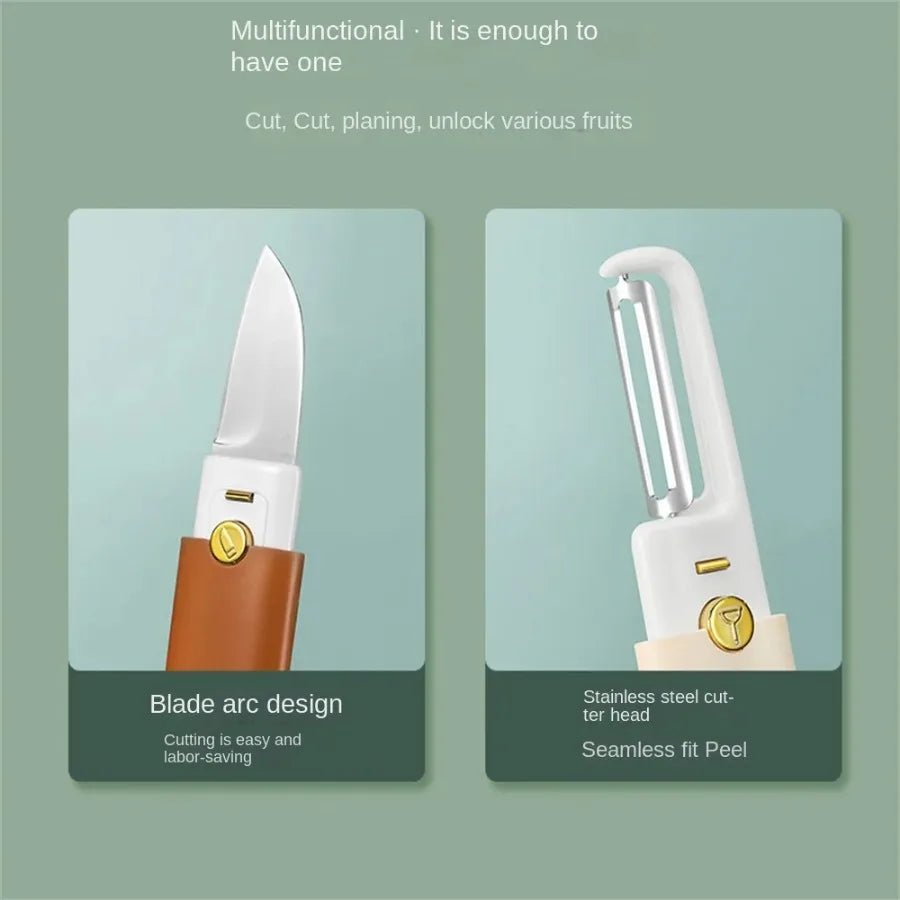 2 - in - 1 Peeler & Knife – Compact, Dual - Use Kitchen Tool - O'Homely