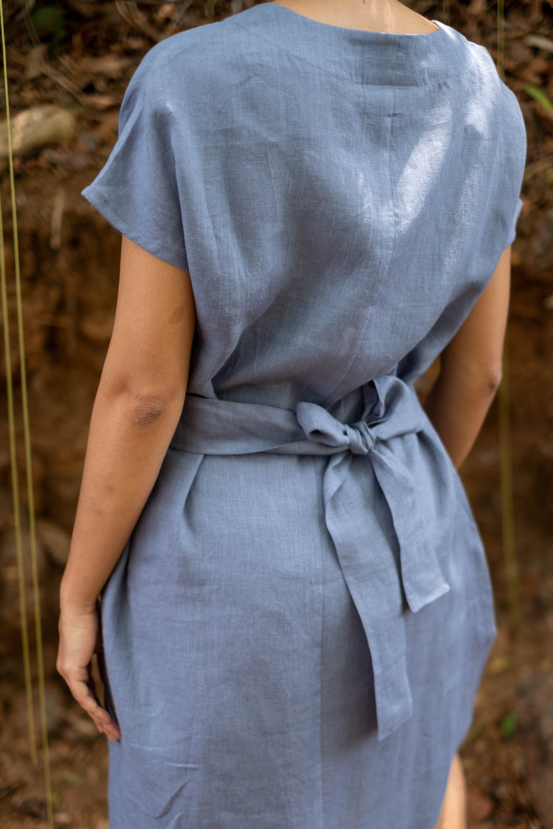 Women's Cotton Sweet Shift Tunic Short Dress half Sleeves V Neck Causal Mini Dress with Pockets