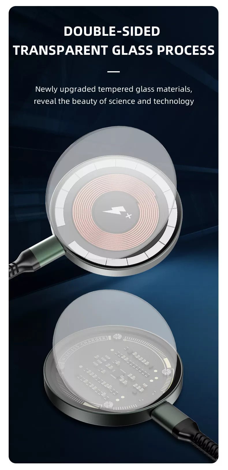 Magnetic Wireless Charger for iPhone | 15W Fast Charging Pad - O'Homely