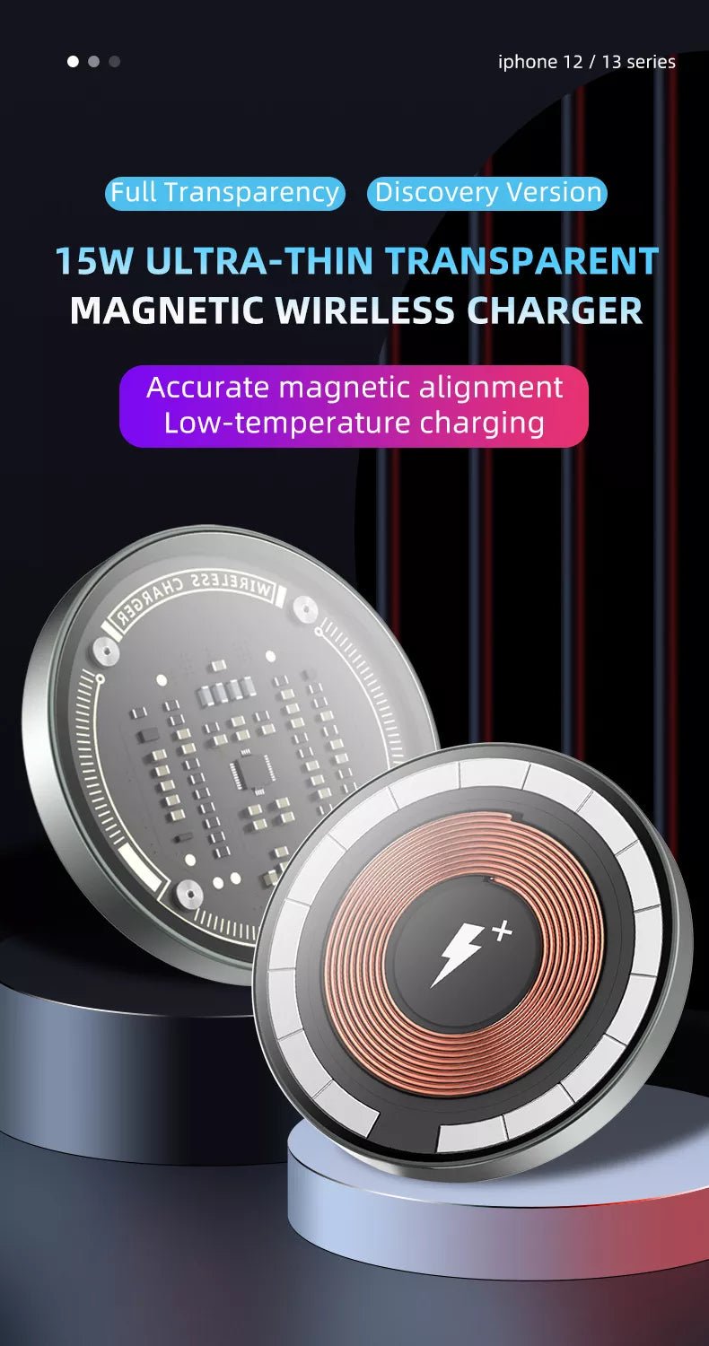 Magnetic Wireless Charger for iPhone | 15W Fast Charging Pad - O'Homely