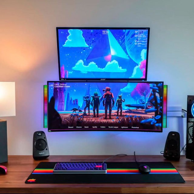 Smart RGB Rhythm Light Bar – Music Sync, Voice Activated, 9 Modes, App Control - O'Homely