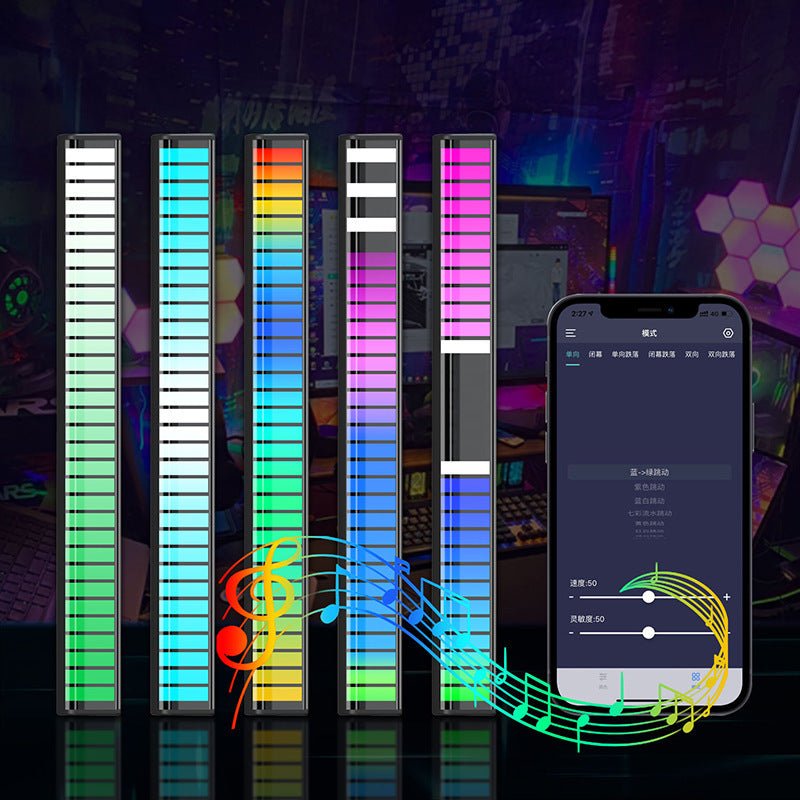 Smart RGB Rhythm Light Bar – Music Sync, Voice Activated, 9 Modes, App Control - O'Homely