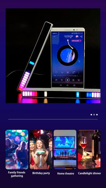 Smart RGB Rhythm Light Bar – Music Sync, Voice Activated, 9 Modes, App Control - O'Homely