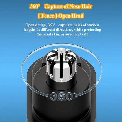 2 - in - 1 Nose & Ear Hair Trimmer – Compact, USB Rechargeable, Waterproof - O'Homely
