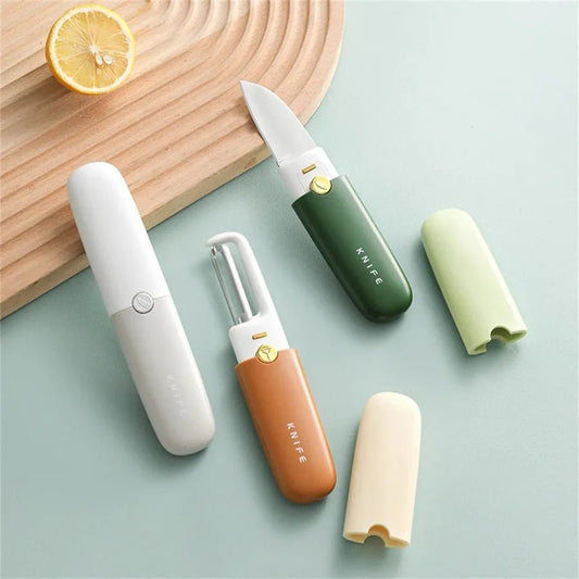2 - in - 1 Peeler & Knife – Compact, Dual - Use Kitchen Tool - O'Homely