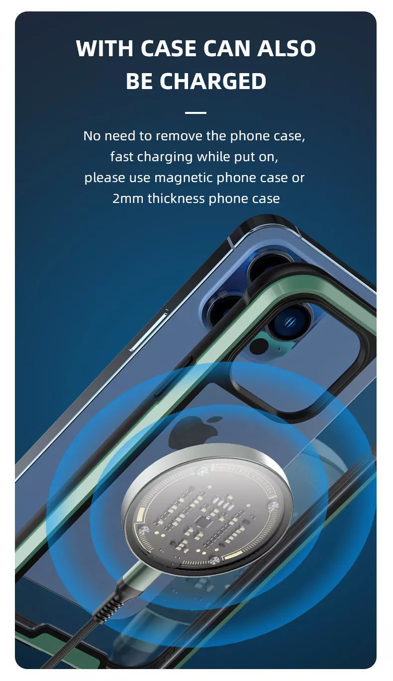 Magnetic Wireless Charger for iPhone | 15W Fast Charging Pad - O'Homely