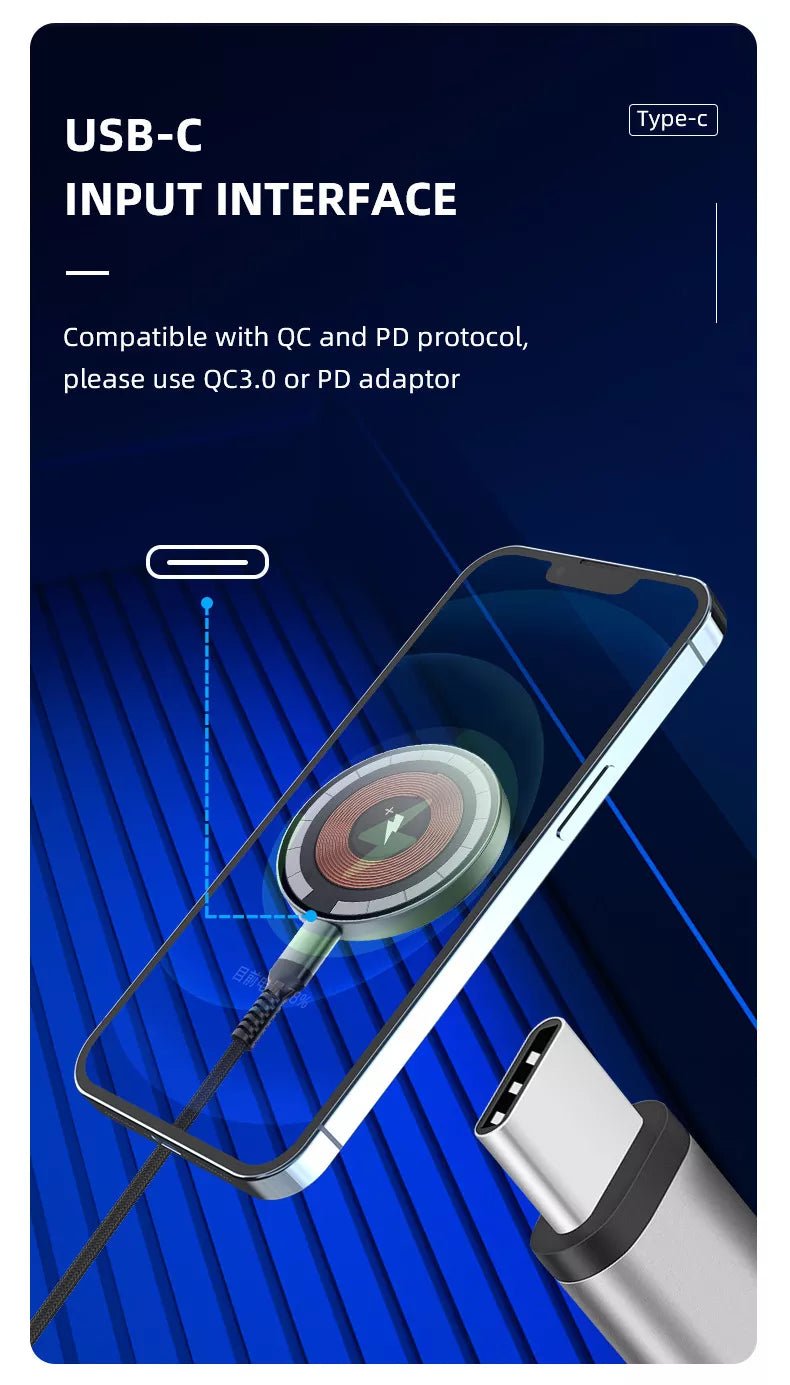 Magnetic Wireless Charger for iPhone | 15W Fast Charging Pad - O'Homely