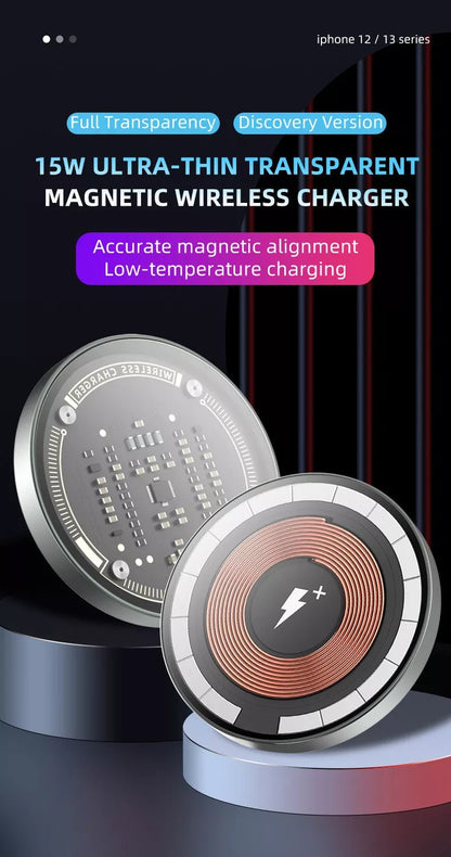 Magnetic Wireless Charger for iPhone | 15W Fast Charging Pad - O'Homely